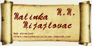 Malinka Mijajlovac vizit kartica